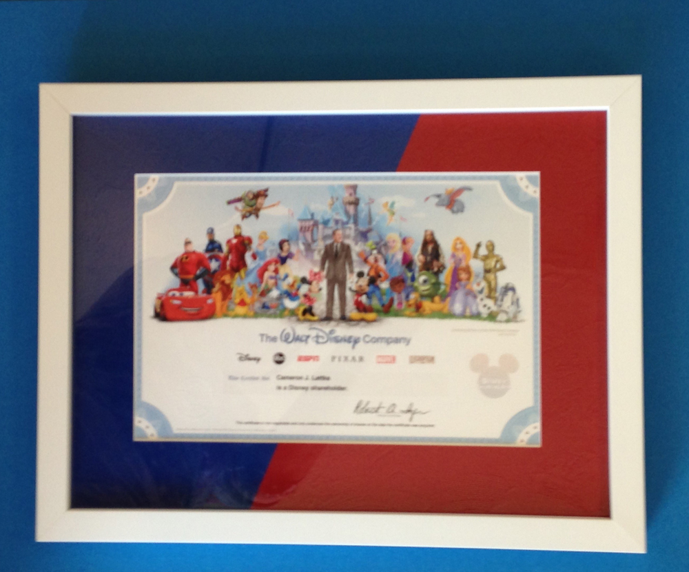 Disney stock certificate