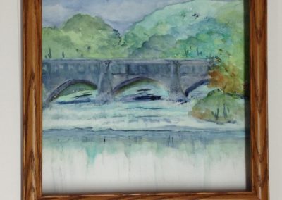Same watercolor painting of Niagara Falls-one without a mat.