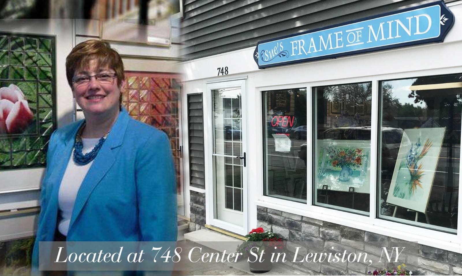 Sue’s Frame of Mind owner in front of store location