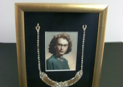 framed necklace and photo keepsake