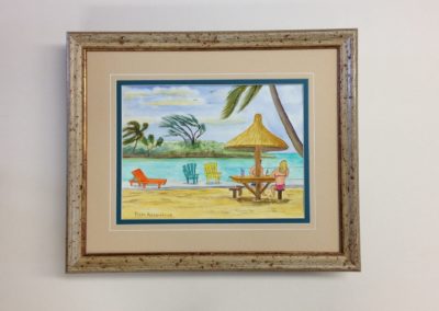 vacation art water color framed
